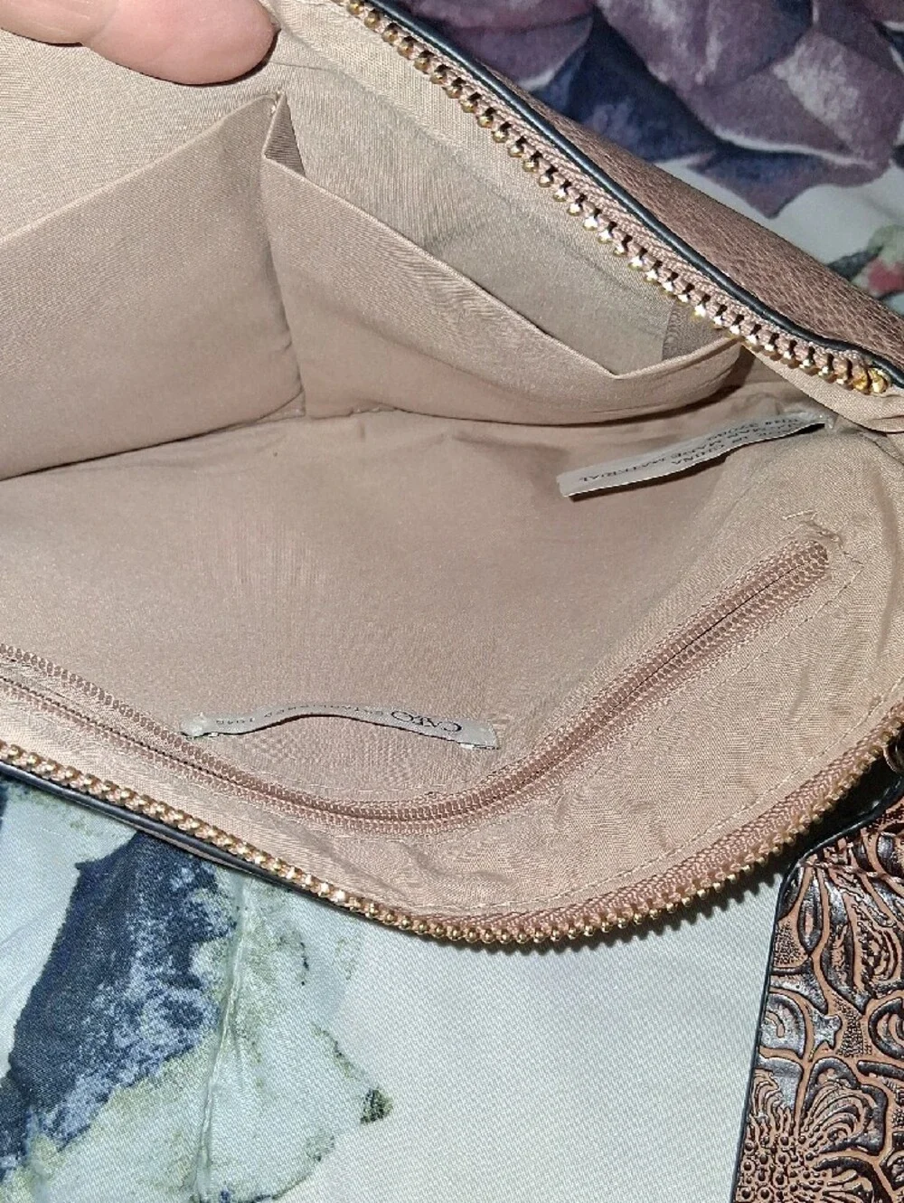Cato Taupe Star-Stud Wristlet Clutch